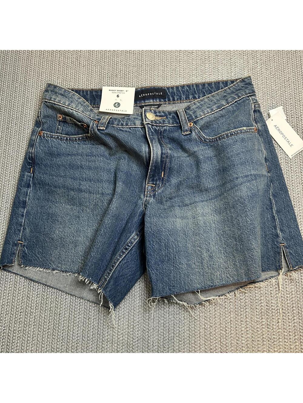 Aeropostale Baggy Denim Shorts Size 6‎ Non-Stretch NWT 90s Style